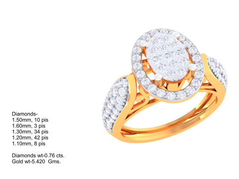 Printable 3D jewelry model of Lady diamond ring 3D मॉडल