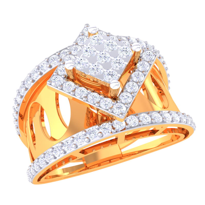 Printable 3D jewelry model of Lady diamond ring 3D Model .c4d .max .obj .3ds .fbx .stl .blend