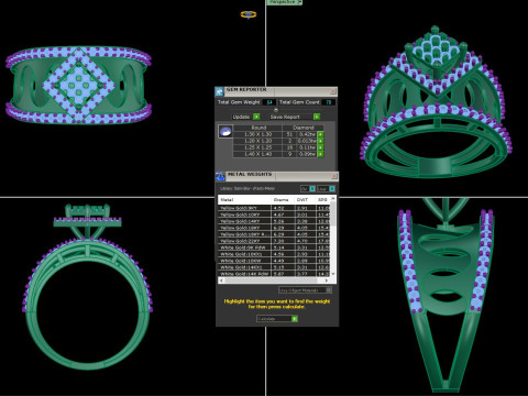 Printable 3D jewelry model of Lady diamond ring 3D Model
