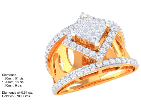 Printable 3D jewelry model of Lady diamond ring 3D Model