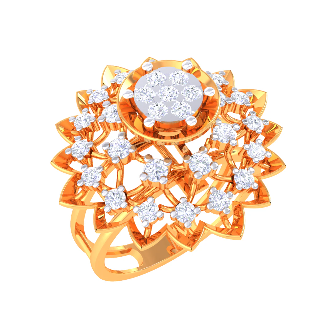 Printable 3D jewelry model of Lady diamond ring 3D Model .c4d .max .obj .3ds .fbx .stl .blend 