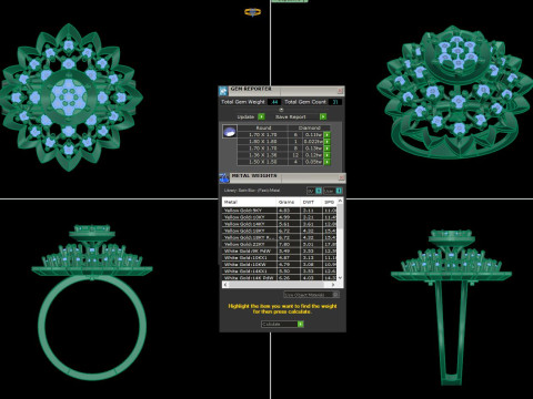 Printable 3D jewelry model of Lady diamond ring 3Dモデル