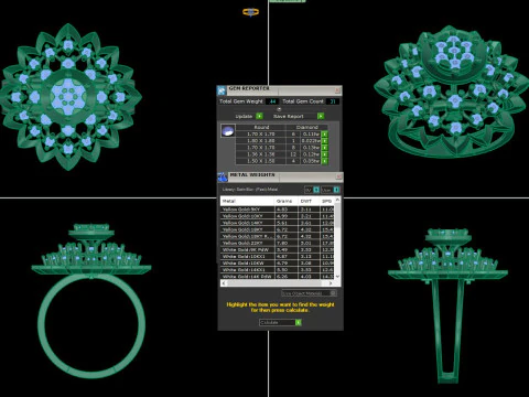 Printable 3D jewelry model of Lady diamond ring 3D Model