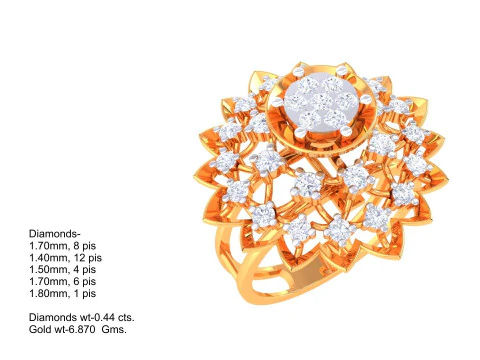 Printable 3D jewelry model of Lady diamond ring 3D Model