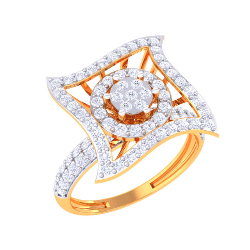 Printable 3D jewelry model of Lady diamond ring 3D Model .c4d .max .obj .3ds .fbx .stl .blend