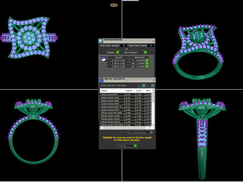 Printable 3D jewelry model of Lady diamond ring 3D Model