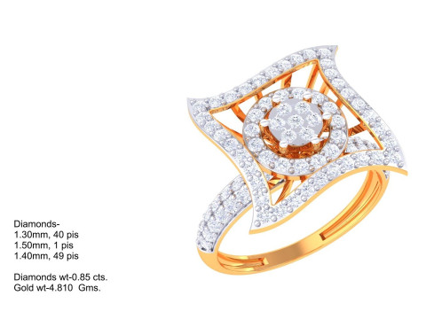 Printable 3D jewelry model of Lady diamond ring 3D Model