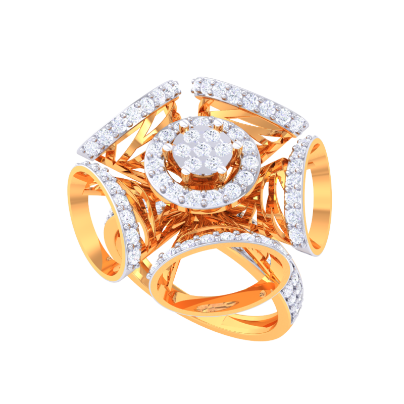 Printable 3D jewelry model of Lady diamond ring Modelo 3D .c4d .max .obj .3ds .fbx .stl .blend 