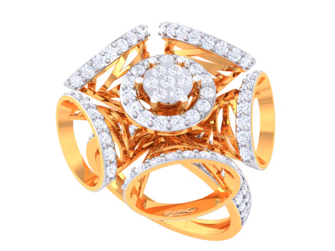 Printable 3D jewelry model of Lady diamond ring 3D Model