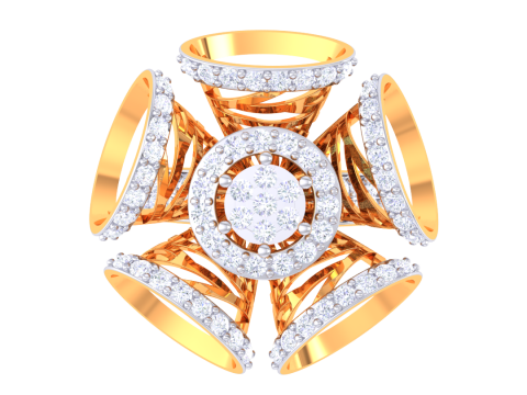Printable 3D jewelry model of Lady diamond ring Modelo 3D