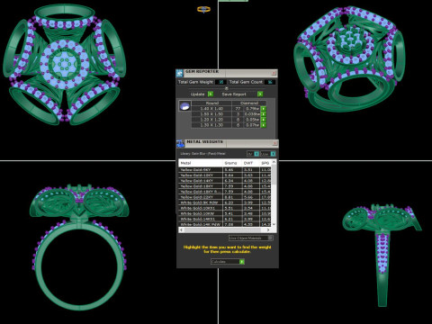 Printable 3D jewelry model of Lady diamond ring Modelo 3D