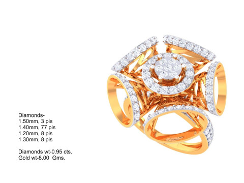 Printable 3D jewelry model of Lady diamond ring Modelo 3D