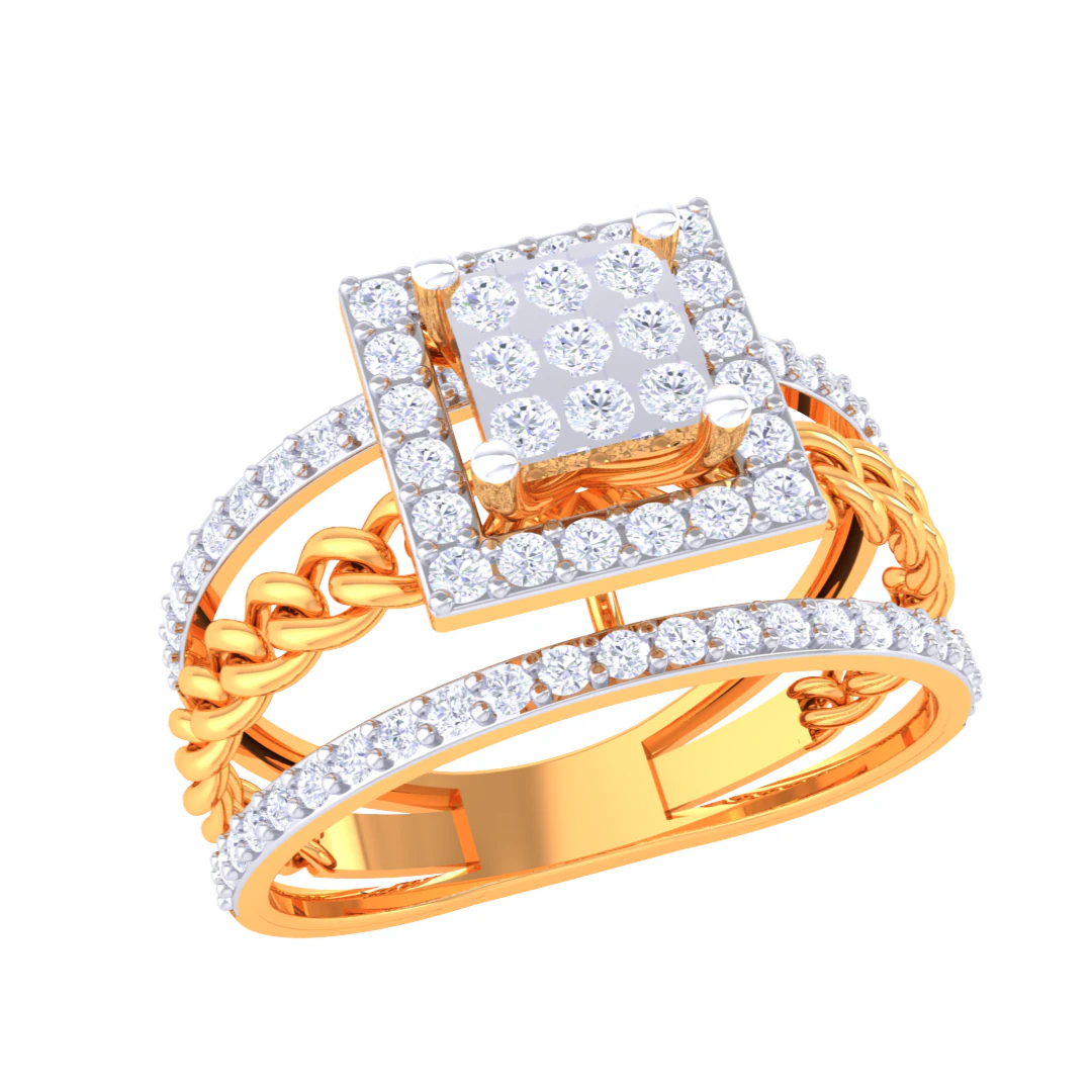 Printable 3D jewelry model of Lady diamond ring 3D Model .c4d .max .obj .3ds .fbx .stl .blend 