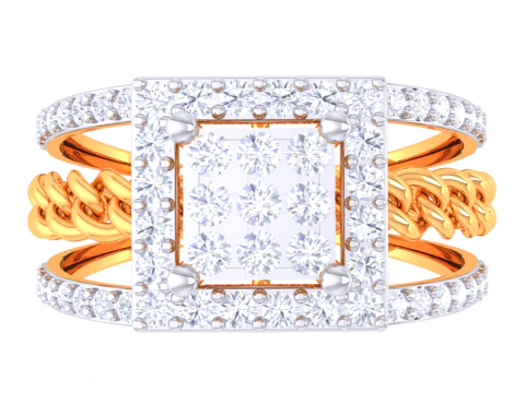 Printable 3D jewelry model of Lady diamond ring 3D Model