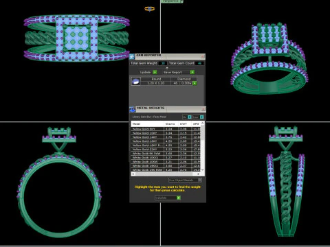 Printable 3D jewelry model of Lady diamond ring 3D Model