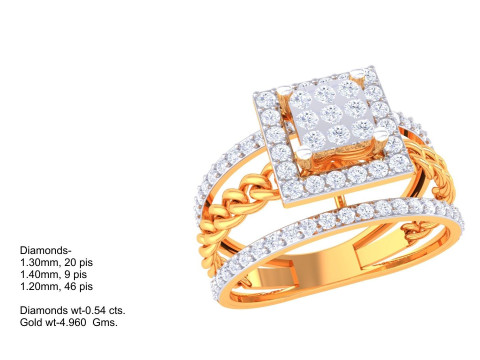 Printable 3D jewelry model of Lady diamond ring Modelo 3D