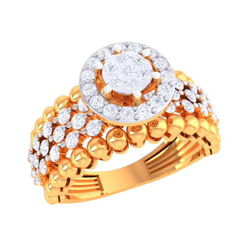 Printable 3D jewelry model of Lady diamond ring 3Dモデル .c4d .max .obj .3ds .fbx .stl .blend 