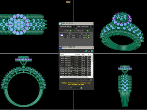 Printable 3D jewelry model of Lady diamond ring 3Dモデル