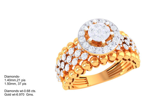 Printable 3D jewelry model of Lady diamond ring 3Dモデル