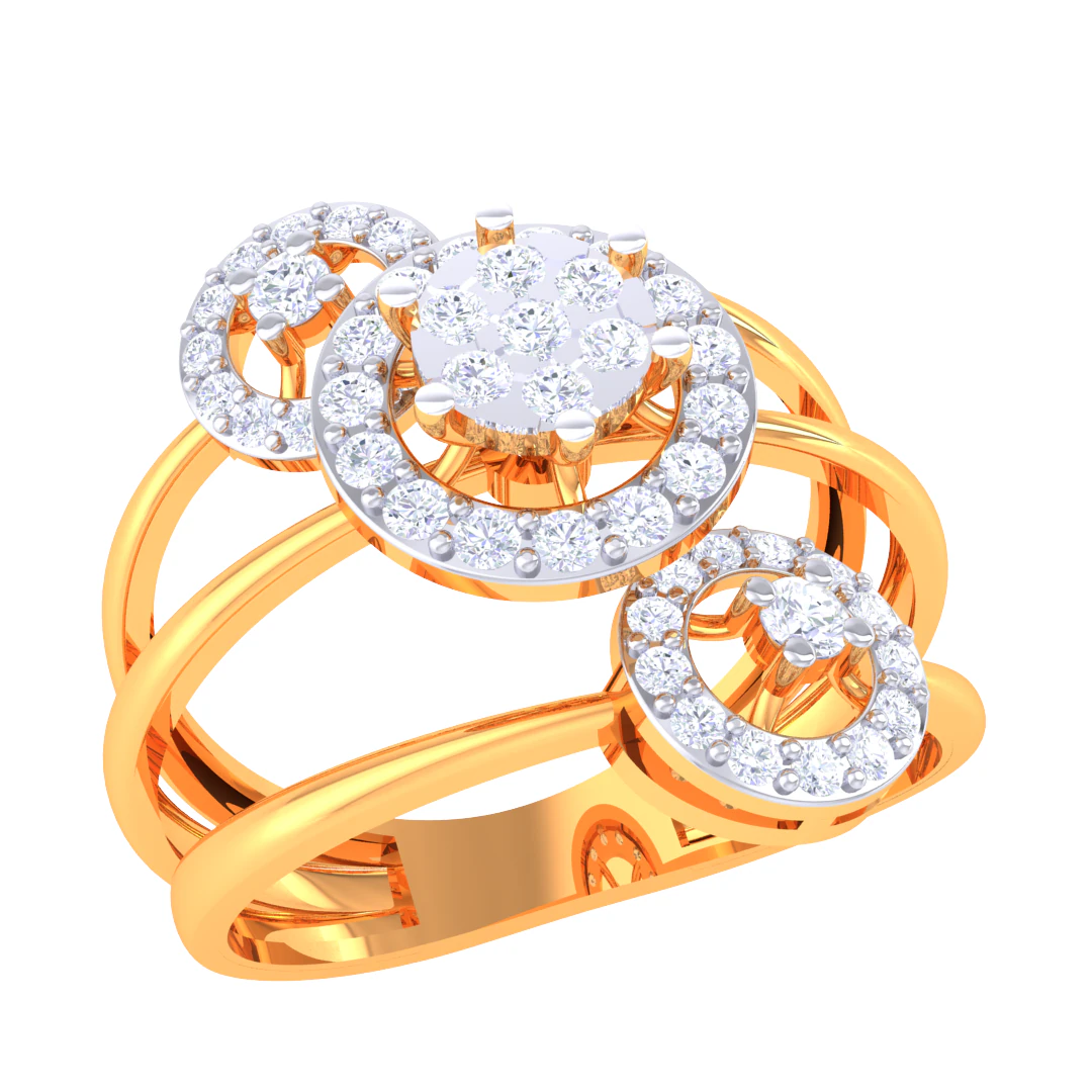 Printable 3D jewelry model of Lady diamond ring 3D Model .c4d .max .obj .3ds .fbx .stl .blend