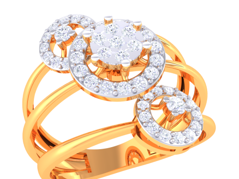 Printable 3D jewelry model of Lady diamond ring Modèle 3D