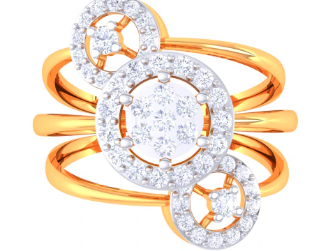 Printable 3D jewelry model of Lady diamond ring 3D Model