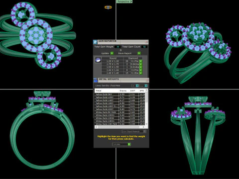 Printable 3D jewelry model of Lady diamond ring 3D Model