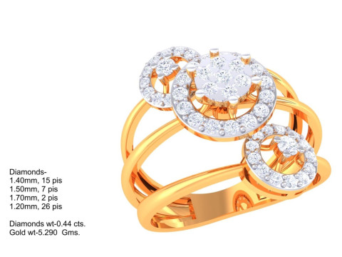 Printable 3D jewelry model of Lady diamond ring 3Dモデル