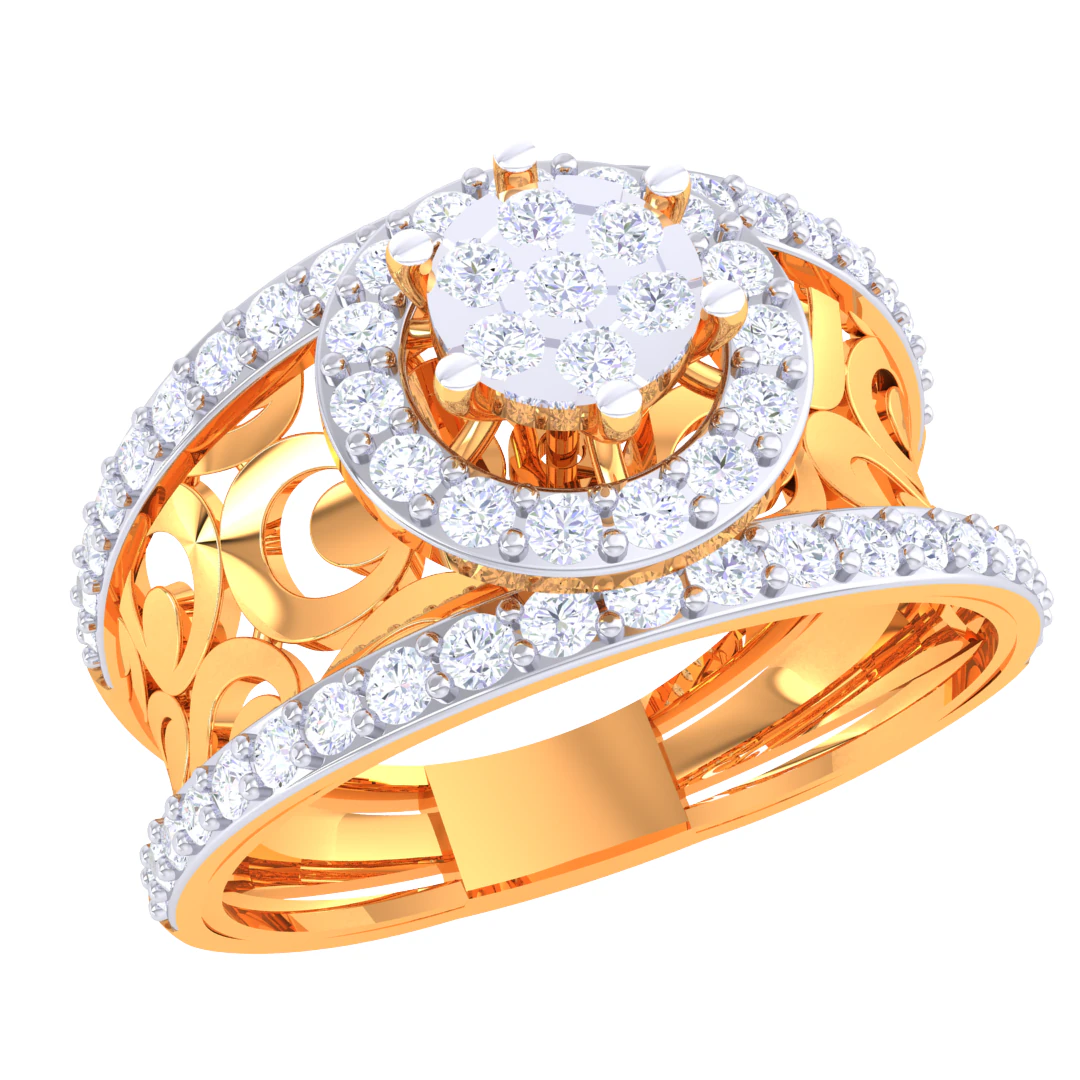 Printable 3D jewelry model of Lady diamond ring 3D Model .c4d .max .obj .3ds .fbx .stl .blend