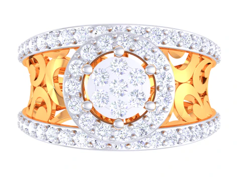 Printable 3D jewelry model of Lady diamond ring 3D Model