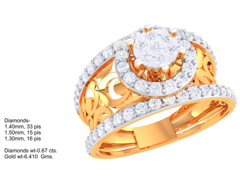 Printable 3D jewelry model of Lady diamond ring 3D 模型