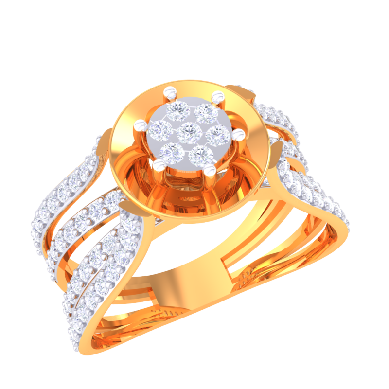 Printable 3D jewelry model of Lady diamond ring 3D Model .c4d .max .obj .3ds .fbx .stl .blend