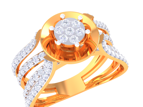Printable 3D jewelry model of Lady diamond ring 3D 模型