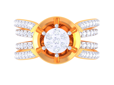 Printable 3D jewelry model of Lady diamond ring 3D Model