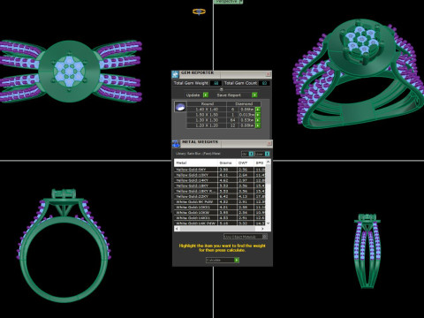 Printable 3D jewelry model of Lady diamond ring 3D Model