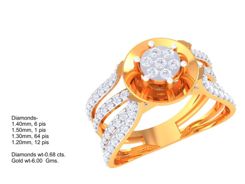 Printable 3D jewelry model of Lady diamond ring 3D Model