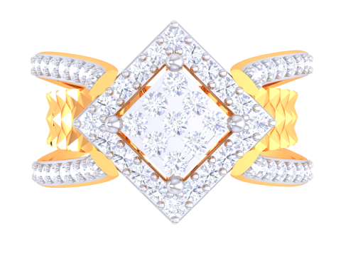 Printable 3D jewelry model of Lady diamond ring Modelo 3D