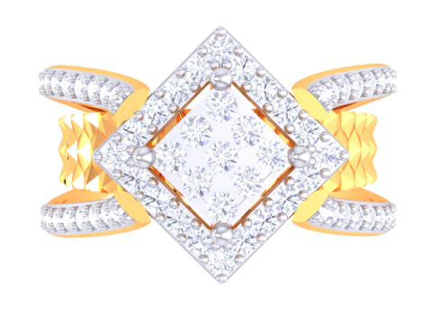 3D-модель ювелирного кольца Lady с бриллиантом для печати 3D Модель