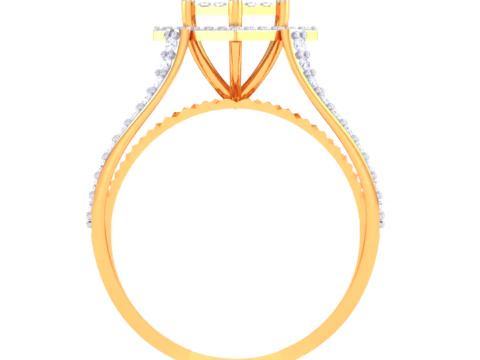 3D-модель ювелирного кольца Lady с бриллиантом для печати 3D Модель