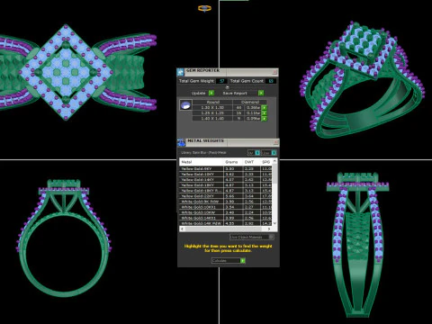3D-модель ювелирного кольца Lady с бриллиантом для печати 3D Модель