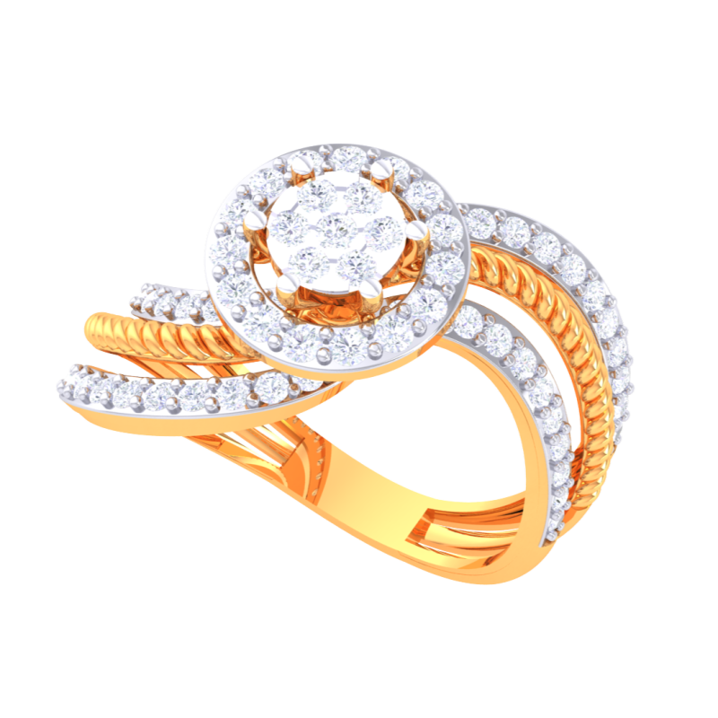 Printable 3D jewelry model of Lady diamond ring 3D Model .c4d .max .obj .3ds .fbx .stl .blend
