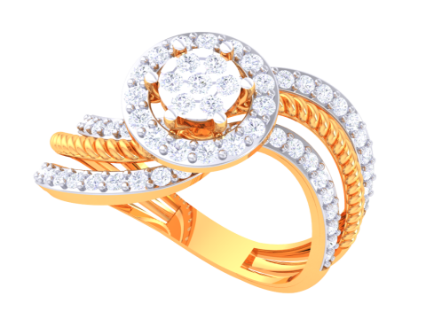 Printable 3D jewelry model of Lady diamond ring Model 3D