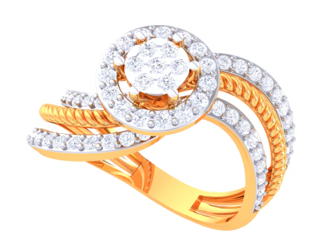 Printable 3D jewelry model of Lady diamond ring 3D Model