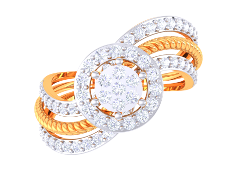 Printable 3D jewelry model of Lady diamond ring 3D Model