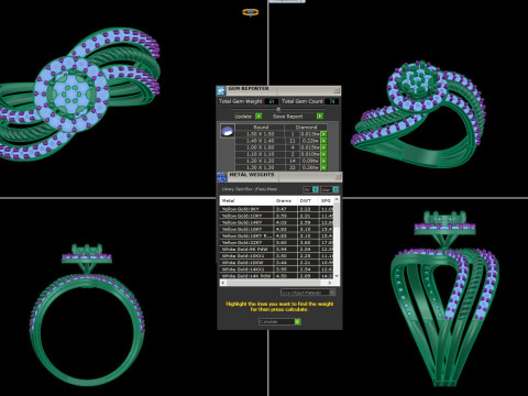 Printable 3D jewelry model of Lady diamond ring 3D Model