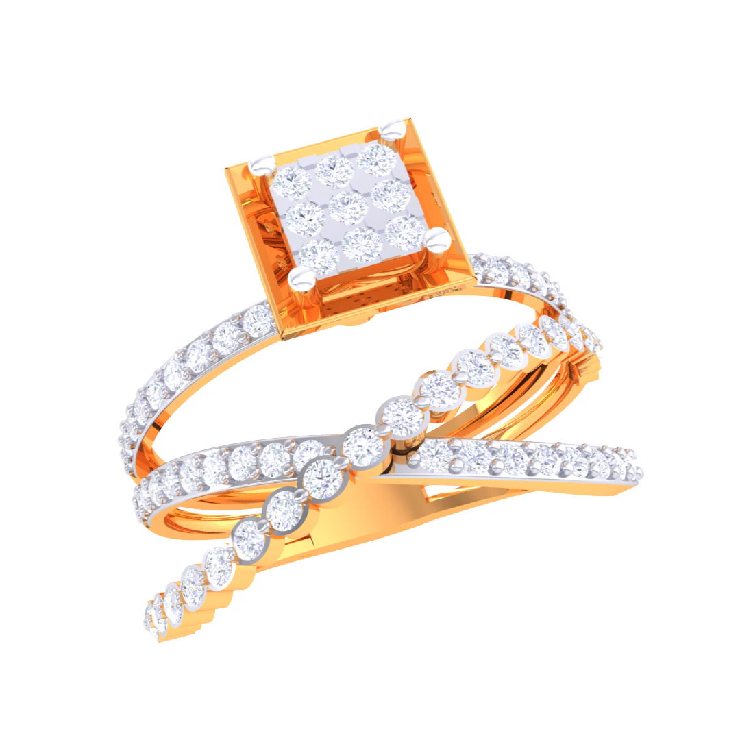 Printable 3D jewelry model of Lady diamond ring 3D Model .c4d .max .obj .3ds .fbx .stl .blend 