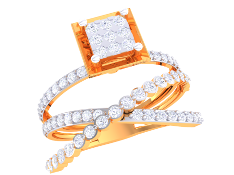 Printable 3D jewelry model of Lady diamond ring 3D Model