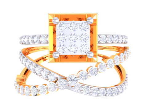 Printable 3D jewelry model of Lady diamond ring 3D Model