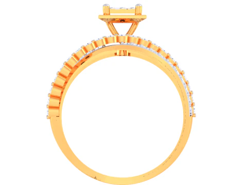 Printable 3D jewelry model of Lady diamond ring 3D Model