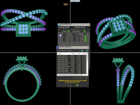 Printable 3D jewelry model of Lady diamond ring 3Dモデル